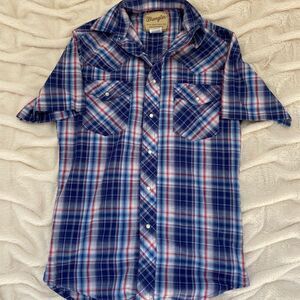 Wrangler western pearl snap button-down